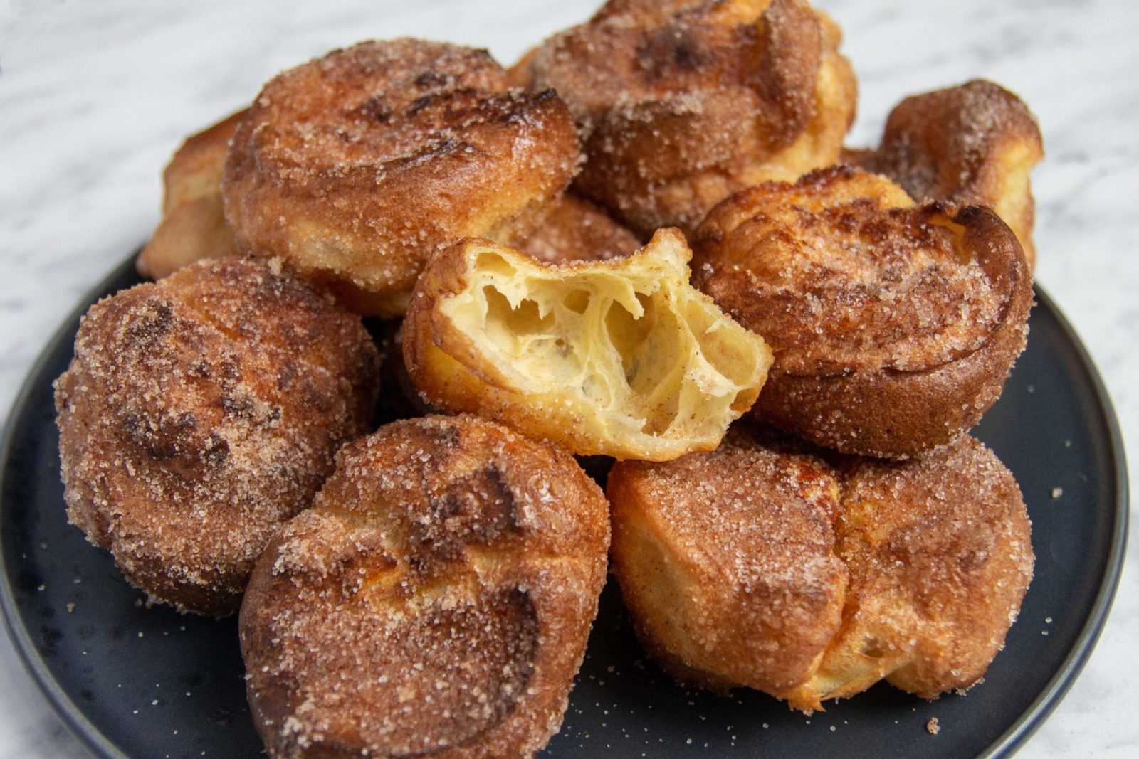 American popovers with melted butter and cinnamon sugar