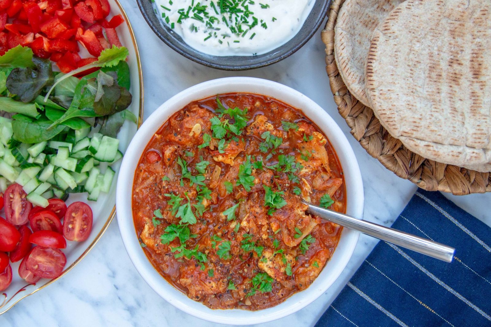 Quick and easy pitas with leftover meat sauce – day two